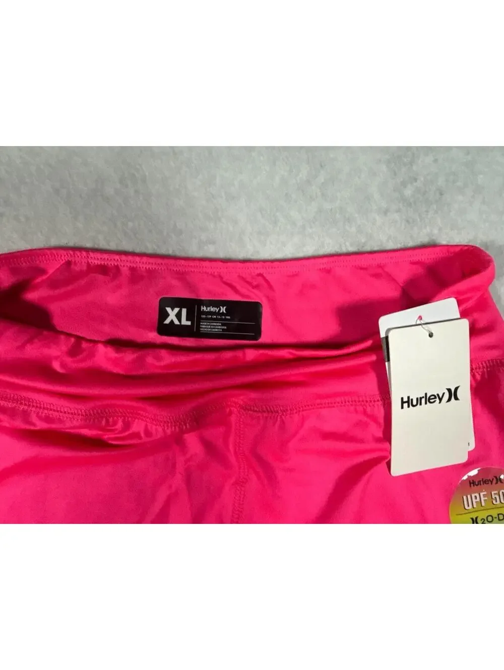 Hurley Girls XL 13-14 Years Pink High Rise Swim Shorts‎ UPF 50+ NWT